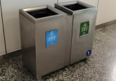 室內地鐵站兩連體不鏽鋼垃圾桶與城市文明的融合