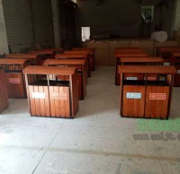 景區園林鋼木垃圾桶 果皮箱批發