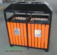 帶煙灰缸鋼木垃圾桶