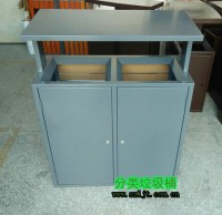 戶（hù）外方形鋼木環衛垃圾桶（tǒng）