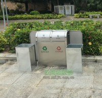 戶外推蓋不（bú）鏽鋼園林垃（lā）圾桶