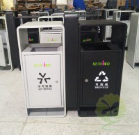 廣場鋼板烤漆分（fèn）類垃圾桶