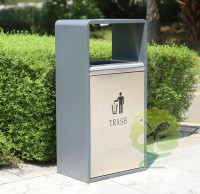 出口（kǒu）戶外單筒（tǒng）方形不鏽鋼垃（lā）圾箱