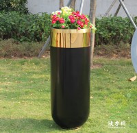 室內鈦金噴塑不鏽鋼圓柱形花盆