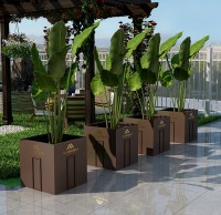 戶外方形噴塑不鏽鋼花（huā）箱（xiāng）樹（shù）池（chí）