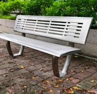 戶（hù）外廣場帶靠背不鏽鋼園林（lín）椅