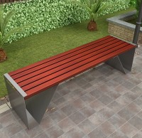 室外（wài）物流別墅防腐木不鏽鋼休閑椅