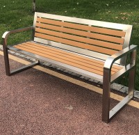 戶外帶靠背扶手不鏽鋼休閑椅