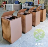 戶（hù）外（wài）貿易方形不鏽鋼果皮箱單筒