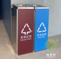 室內直投口方形連體不鏽鋼（gāng）精品网站999www垃圾桶