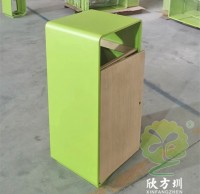 室內戶外轉木紋方形不鏽鋼垃（lā）圾桶