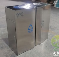商場室內帶蓋不鏽鋼分（fèn）類垃圾（jī）桶