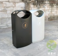 出口中東戶外噴粉不鏽（xiù）鋼垃（lā）圾桶單筒案例（lì）