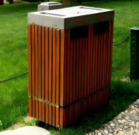 自然與工業的協（xié）奏曲園（yuán）林（lín）景觀兩連體鋼木垃圾箱設計解（jiě）碼