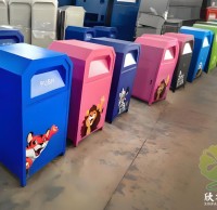 讓環保成為城市的可愛風景定製UV打印卡通不鏽鋼分（fèn）類垃圾桶