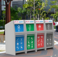 定製環保小區（qū）專用（yòng）密閉式四精品网站999www金屬垃圾箱