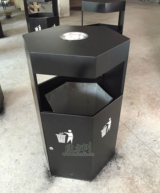 六邊形鋼製垃圾(jī)桶(tǒng) 六邊形鋼製垃圾桶