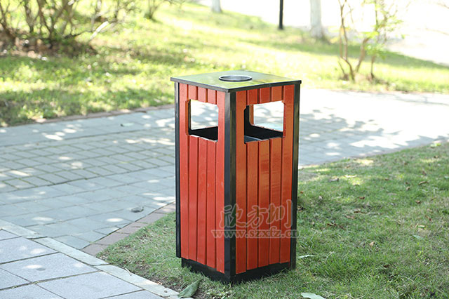 戶外(wài)鋼木垃圾桶(tǒng) 戶外(wài)鋼木垃圾桶