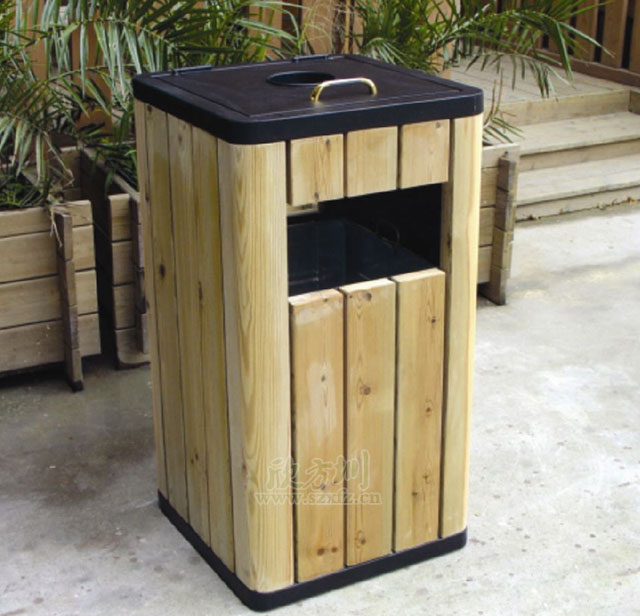 景區鋼木垃圾(jī)桶 景區鋼木垃圾桶