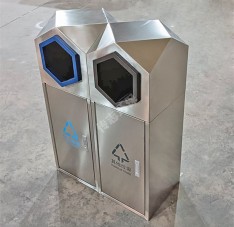 戶外公園（yuán）組合式菱形不鏽鋼樱花草视频WWW垃圾桶