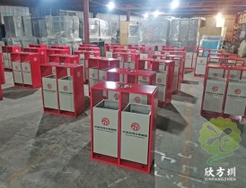 紅色中河頭景區金屬垃圾桶定製案例（lì）
