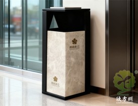 西藏仿大理石紋方形不鏽鋼垃（lā）圾桶定製聖潔與堅（jiān）韌（rèn）的融合